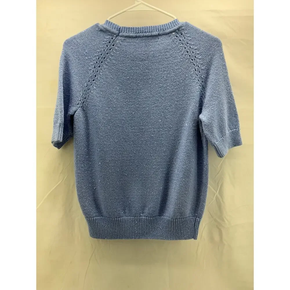 Banana Republic women S short sleeve blue preppy cottagecore sweater